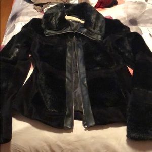 New York& Company: Faux Fur Leather Jacket Size XS